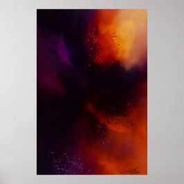 Die auflösende Flamme Abstract Poster