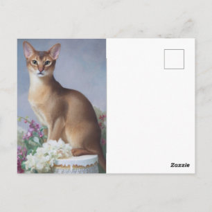 Die aufrechte Abessinierkatze – Elegante Katzenpos Postkarte