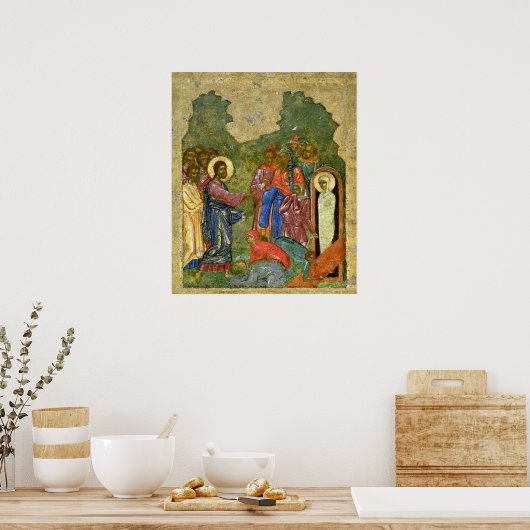 Die Aufstachelung von Lazarus, die russische Ikone Poster (Küche)