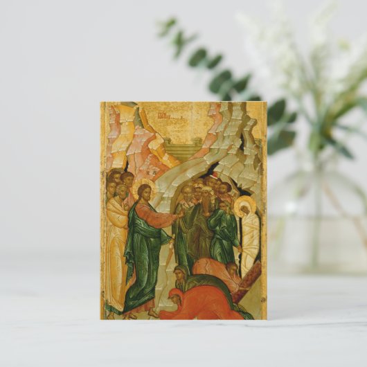 Die Aufstachelung von Lazarus, die russische Ikone Postkarte (Stehend Vorderseite)