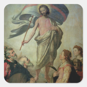 Die Aufszension Christi, 1595 (Öl auf Tafel) Quadratischer Aufkleber