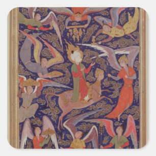 Die Aufszension des Propheten Mohammed, Perser Quadratischer Aufkleber