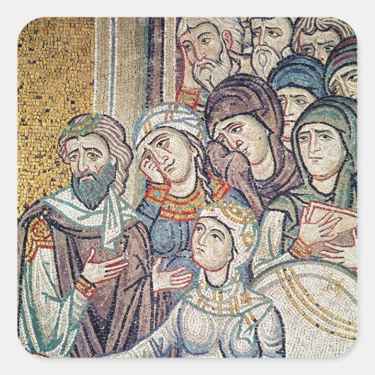 Die Aufwertung von Jairus' Tochter Quadratischer Aufkleber (Vorderseite)