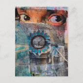 Die Augäpfel abstraktes Junk Journal Collage Postkarte (Vorderseite)