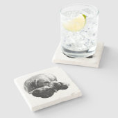 Die Augen auf den Preis Steinuntersetzer (Seitenansicht)