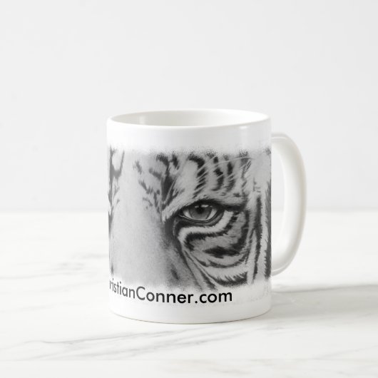 Die Augen des Tigers Kaffeetasse (VorderseiteRechts)