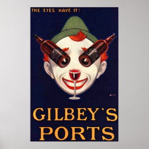 Die Augen haben es! Werbung für Vintage Ports Poster