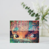 Die Augen schauen Junk Journal Collage Postkarte (Stehend Vorderseite)