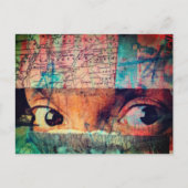 Die Augen schauen Junk Journal Collage Postkarte (Vorderseite)