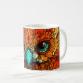 Die Augen sind groß und ausdrucksstark, Adler Kaffeetasse (VorderseiteRechts)