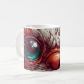 Die Augen sind groß und ausdrucksstark, mit realis Kaffeetasse (Vorderseite Links)