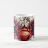 Die Augen sind groß und ausdrucksstark, mit realis Kaffeetasse (Mittel)