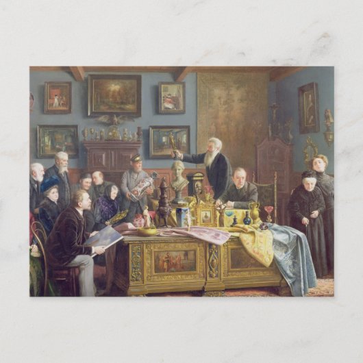 Die Auktion, 1910 Postkarte (Vorderseite)