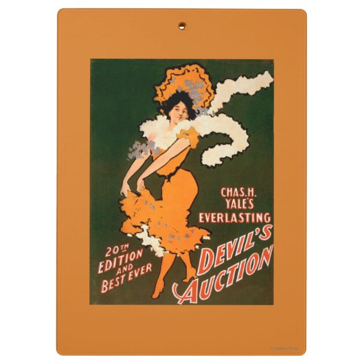 Die Auktions-Frau des Teufels im Kostüm-Theater Klemmbrett (Rückseite)