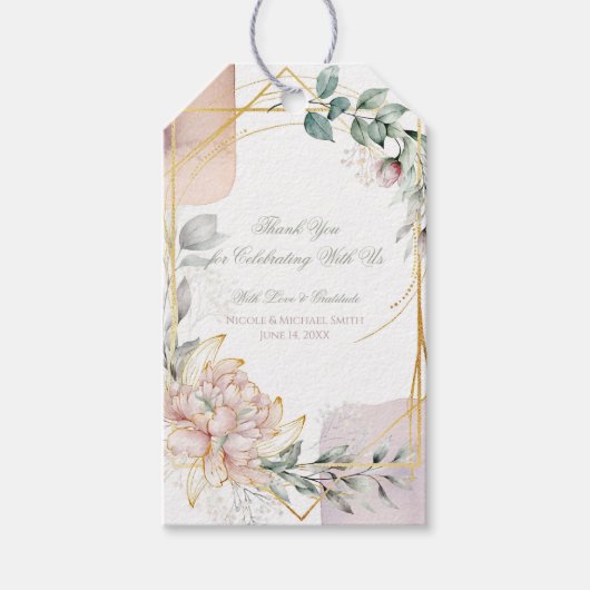 Die Aureate Rahmen Blumen Hochzeit  Geschenkanhänger (Vorderseite)