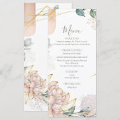 Die Aureate Rahmen Blumen Hochzeit Menükarte (Vorne/Hinten)