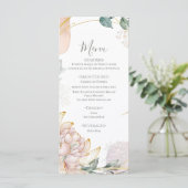 Die Aureate Rahmen Blumen Hochzeit Menükarte (Stehend Vorderseite)