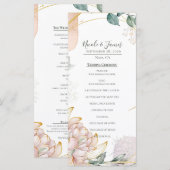 Die Aureate Rahmen Blumen Hochzeit Menükarte (Vorne/Hinten)
