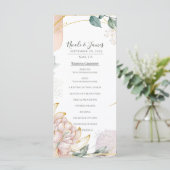 Die Aureate Rahmen Blumen Hochzeit Menükarte (Stehend Vorderseite)
