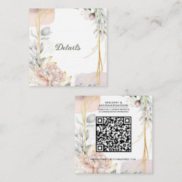 Die Aureate Rahmen Blumen Hochzeitsdetails Quadratische Visitenkarte