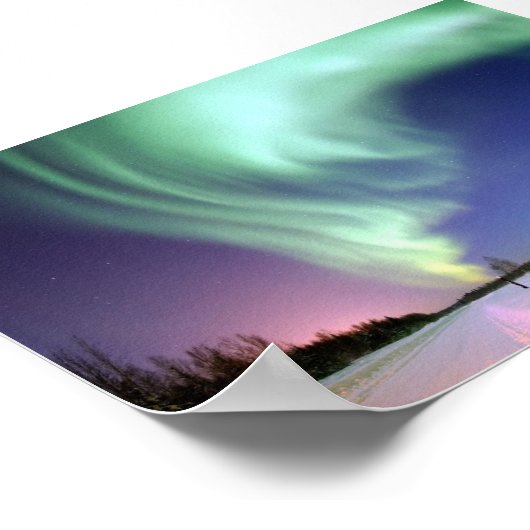 Die Aurora Borealis oder die Nordlichter Poster (Ecke)