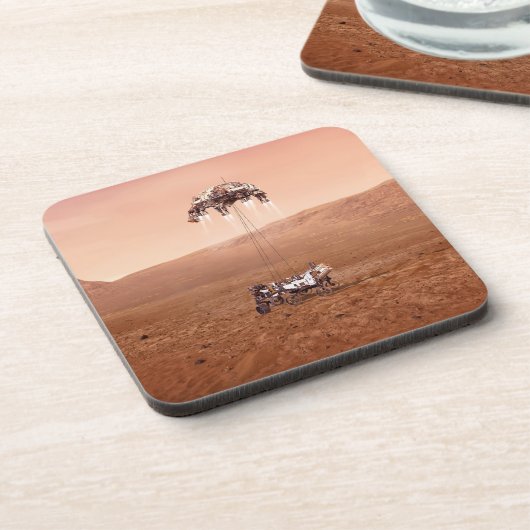 Die Ausdauer lief sicher auf den Mars. Getränkeuntersetzer (Linke Seite)