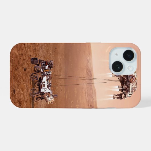 Die Ausdauer lief sicher auf den Mars. iPhone 15 Hülle (Rückseite (Horizontal))