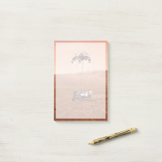 Die Ausdauer lief sicher auf den Mars. Post-it Klebezettel (Auf Schreibtisch)