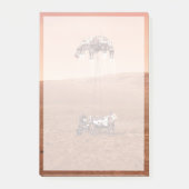 Die Ausdauer lief sicher auf den Mars. Post-it Klebezettel (Vorderseite)