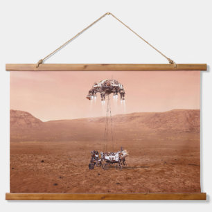 Die Ausdauer lief sicher auf den Mars. Wandteppich Mit Holzrahmen