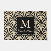 Die ausgeklügelte schwarze Fan Taupe der 1920er Ja Fußmatte (Vorderseite)