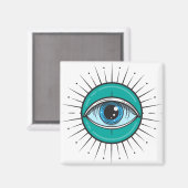 Die Ausrottung des bösen Auges Blau Magnet (Vorderseite/Rückseite)