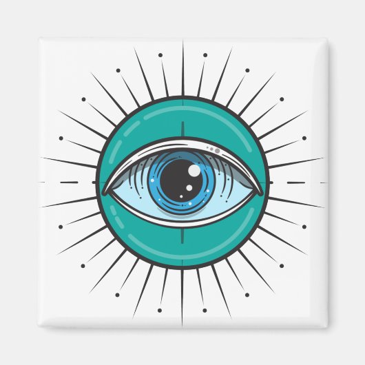 Die Ausrottung des bösen Auges Blau Magnet (Vorne)