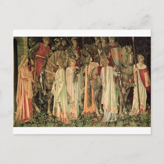 Die Ausrüstung und Abreise der Ritter Postkarte (Vorderseite)