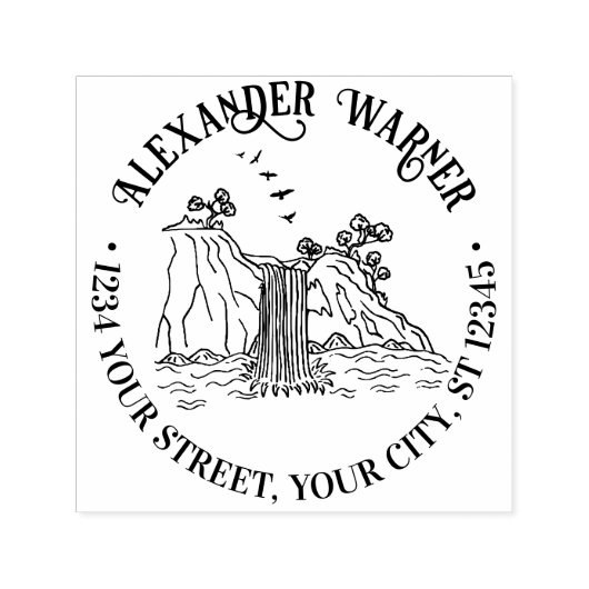 Die Außenanlagen: Name des Wasserfalls Berg Ret Ad Permastempel (Design)