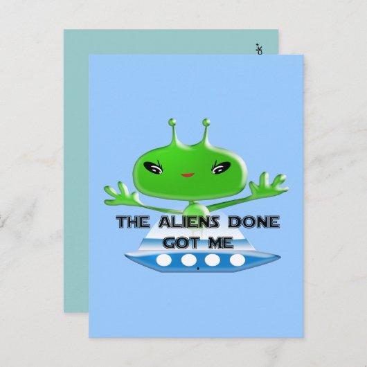 Die Außerirdischen Got mir Postkarte (Vorne/Hinten)