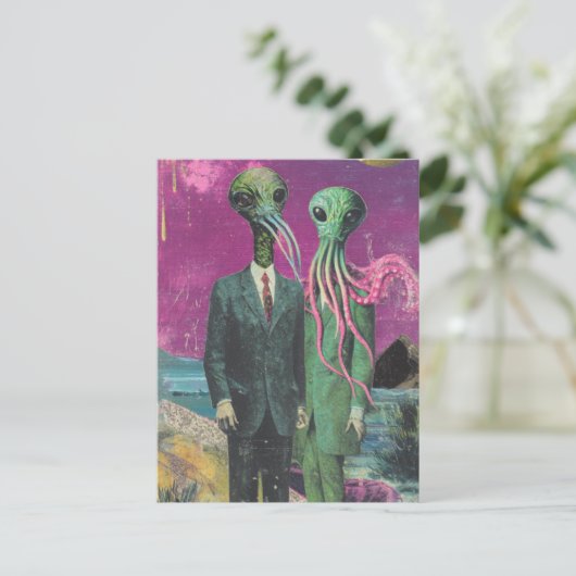 Die Außerirdischen Postkarte (Stehend Vorderseite)