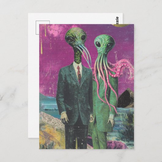 Die Außerirdischen Postkarte (Vorne/Hinten)