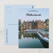 Die Aussicht auf Amsterdam Niederlande Postkarte (Vorne/Hinten)