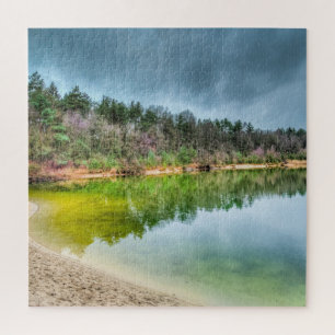 Die Aussicht auf den See im Herbst frei Puzzle