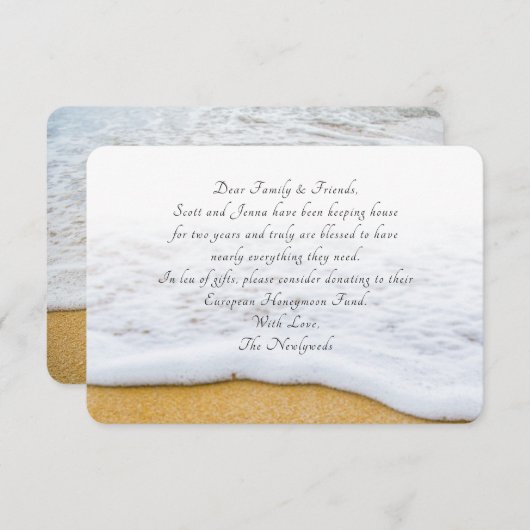 Die Aussicht auf den Strand. Ideale Karten (Vorne/Hinten)