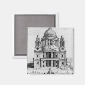 Die Aussicht auf die St. Paul's Cathedral Magnet (Vorderseite/Rückseite)