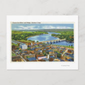 Die Aussicht auf die Stadt und den Connecticut Postkarte (Vorderseite)