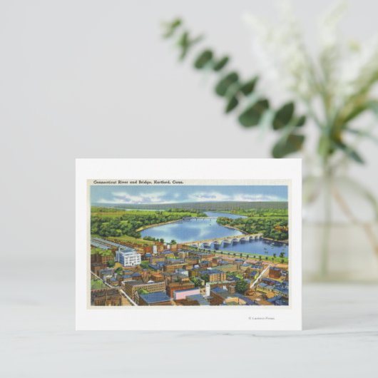 Die Aussicht auf die Stadt und den Connecticut Postkarte (Stehend Vorderseite)