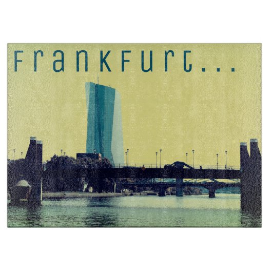 Die Aussicht auf Frankfurt und den Fluss Schneidebrett (Vorderseite)