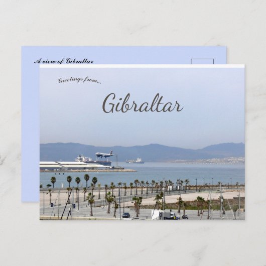 Die Aussicht auf Gibraltar Postkarte (Vorne/Hinten)