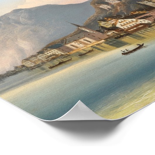 Die Aussicht auf Hallstatt | Johann Wilhelm Jankow Poster (Ecke)