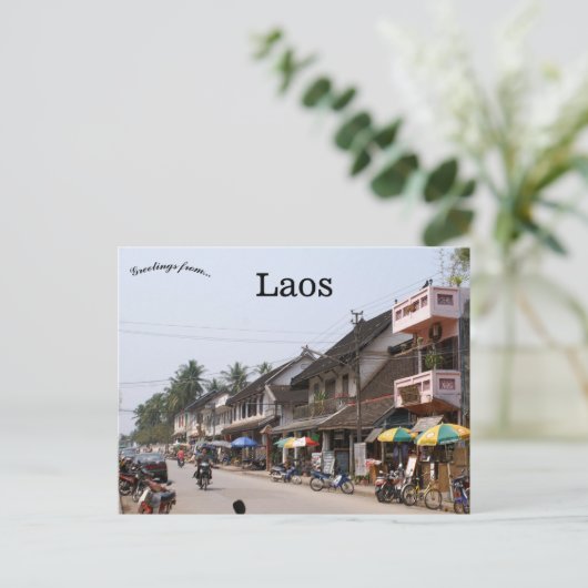 Die Aussicht auf Laos Postkarte (Stehend Vorderseite)