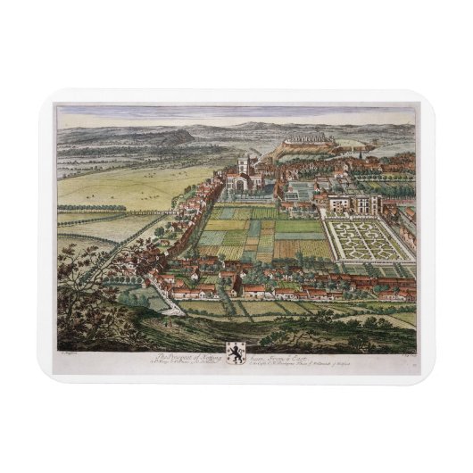 Die Aussicht auf Nottingham aus dem Osten graviert Magnet (Horizontal)