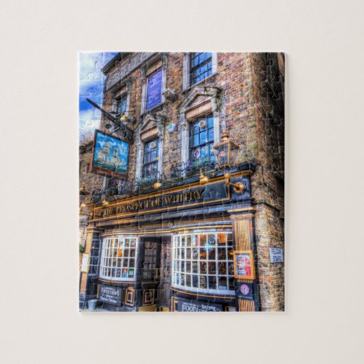 Die Aussicht auf Whitby Pub London Puzzle (Vertikal)